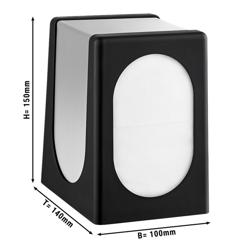 Dispensador de servilletas - Negro/Gris - ABS - 100x135x150mm