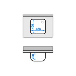 طاولة بحوض غسيل PREMIUM - 800x600mm - مع أرضية سفلية - مع حوض واحد - منتصف