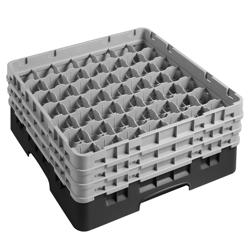 CAMBRO | CAMRACK® - سلة كؤوس 1/1 مع 3 قطع تمديد - 500×500 مم - 49 قسم - أسود
