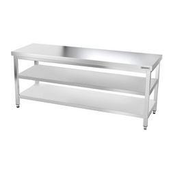 Stainless steel work table PREMIUM - 2000x600mm - with undershelf & intermediate shelf
