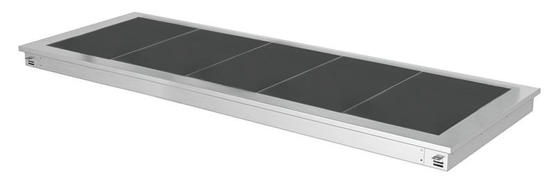 Vestavná ohřevná deska - nerezová - 1785 mm - 5x GN 1/1 - 2,25 kW
