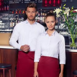 (6 pieces) KARLOWSKY | Basic Bistro Waist Apron – 100×75 cm - Bordeaux