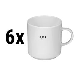 (6 stuks) SELTMANN WEIDEN | Latte kop - 0,22 liter - Wit/Uni