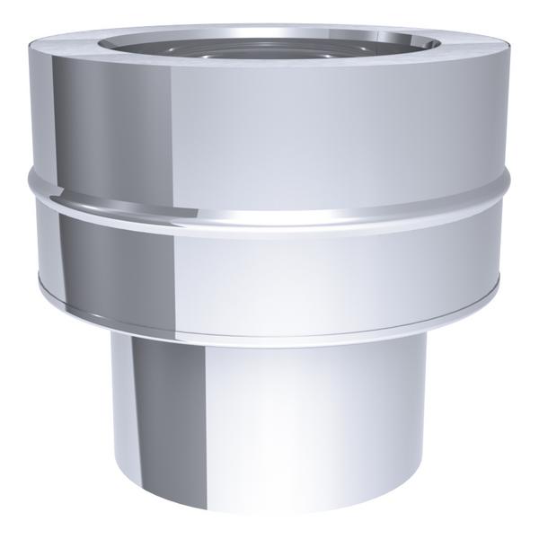 Adapter enkelwandig naar dubbelwandig - in RVS - Ø 400mm