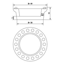 Tartlet sütőgéphez való sütőlapok TMNP - kerek - Ø 47 mm - 30 tartlethez - felső Ø 47 mm, alsó Ø 29 mm, magasság 20 mm