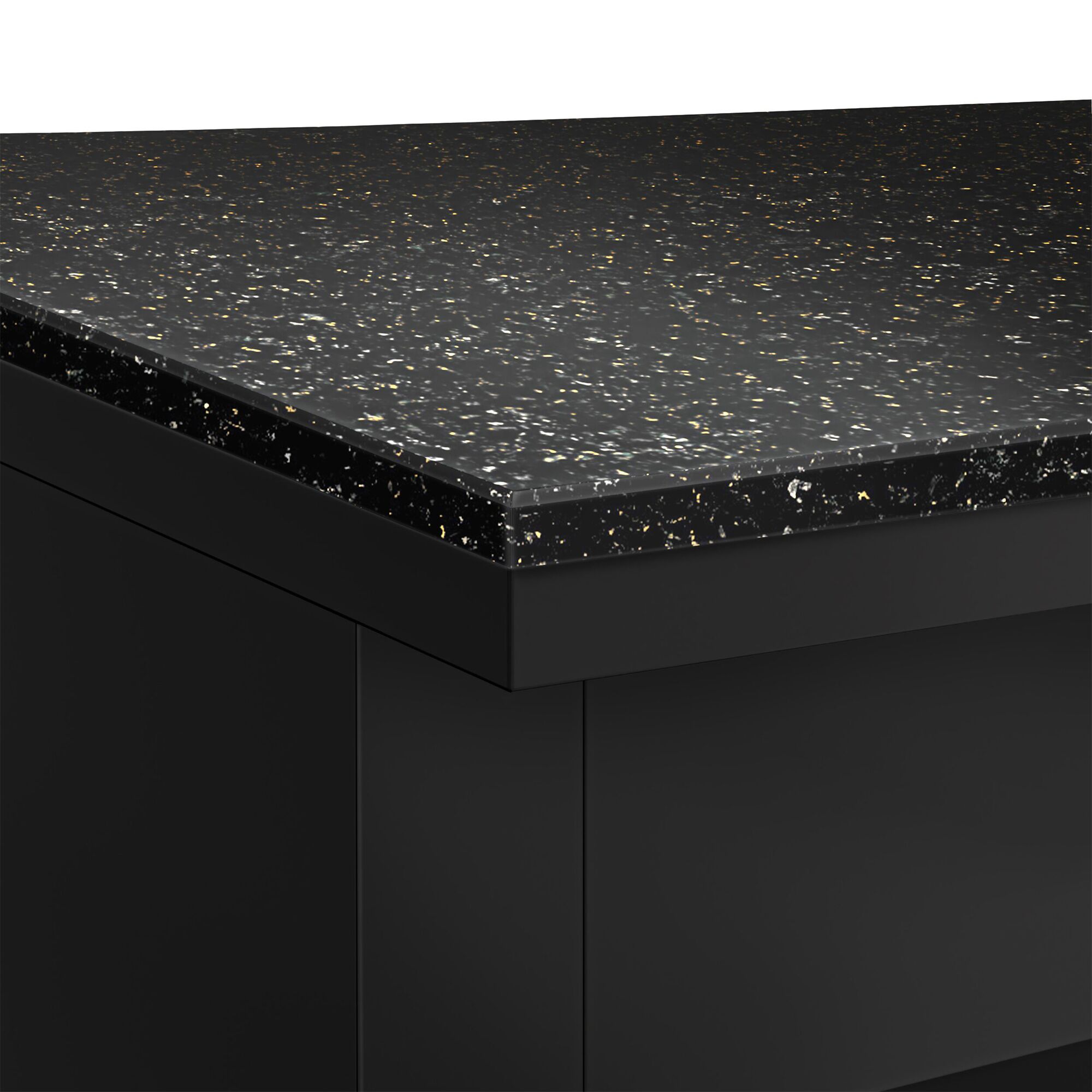 Table de caisse TORONTO – 1800 mm – façade en bois – plan de travail en granit Noir