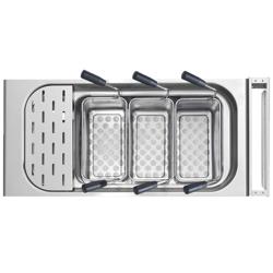 Pastamanden-set - 3x 290x105x200mm | 3x 0,8kg | GN 1/3 - RVS - voor pastakokers - passend voor 700-serie - zonder teflon stekker