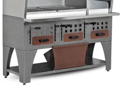 Wall-mounted Charcoal Grill - 1600x750x2350mm - Stainless Steel