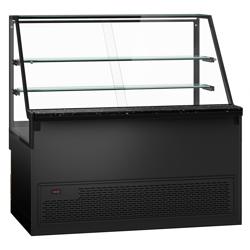Commercial Serve Over Counter Display Fridge PREMIUM – 1600 mm – 0 to +8°C – LED in/out – black matt wood – granite top