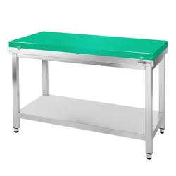 Stainless steel worktable PREMIUM - 1000x800mm - with undershelf without upstand incl. cutting board