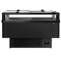 Szupermarket fagyasztó - 1533x995 mm - 260 liter - üveg tolótető - fekete