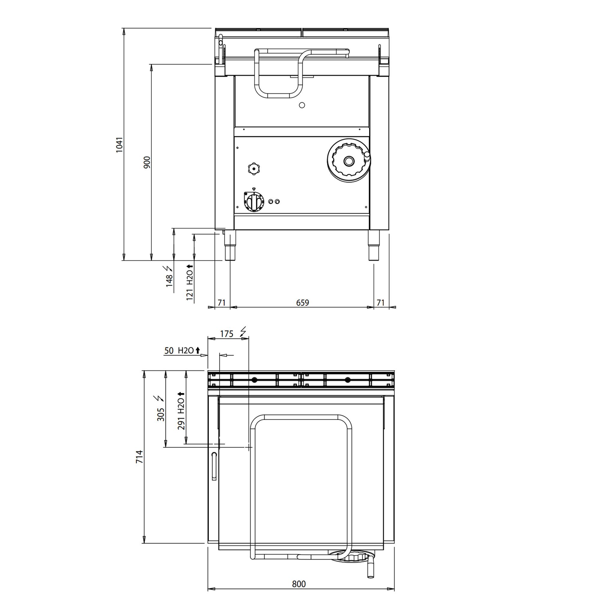 Poêle basculante électrique - 60 litres - 9 kW
