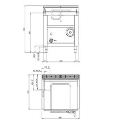 Brasiera elettrica ribaltabile Serie 700 - 60L - 9,0kW - ribaltamento motorizzato