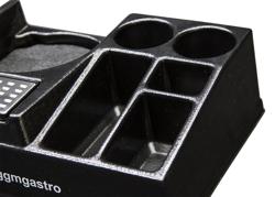 Station café (pour 1 verseuse isotherme (Ø≤190mm)) - avec rangements - Plastique - 435x330x145mm - incl. bac d'égouttage & insert plastique réglable