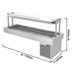 Εντοιχιζόμενη ψυχόμενη λεκάνη - 1785 mm - +2 έως +8 °C - 5 x GN 1/1 - 410 W - με γυάλινο αντιπτερνιστικό προστατευτικό