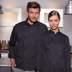 (6 pieces) KARLOWSKY | Basic Chef Jacket – Unisex - Black - L - Press Studs