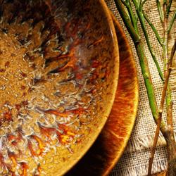 (6 unid) RUSTIQUE - Prato Raso - Stoneware - Ø220mm - Castanho