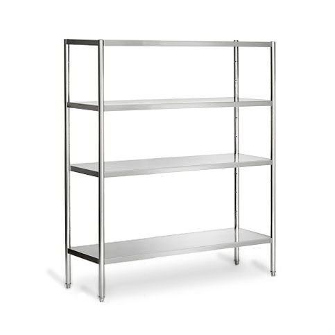 Paslanmaz Çelik Raf PREMIUM - 2000x490mm - 4 Raflı (AYARLANABİLİR)