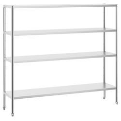 Ραφιέρα ανοξείδωτος Χάλυβας  PREMIUM - 2000x490 χλσ.  - με 4 Ράφια (ΡΥΘΜΙΖΟΜΕΝΑ)