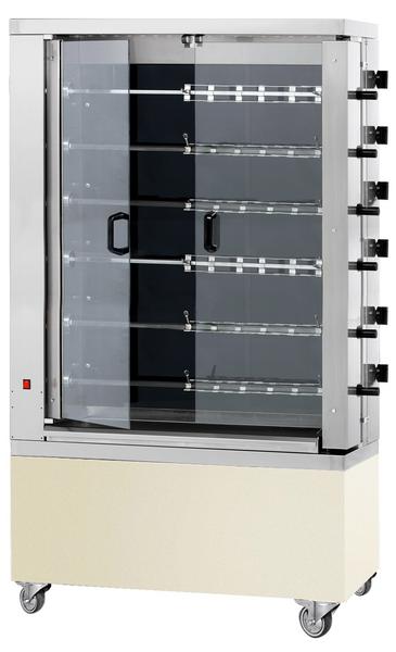 Elektro Hähnchengrill - Glaskeramik - 28,8 kW - mit 6 Spießen für bis zu 36 Hähnchen