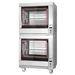 Girapolli professionale rotativo elettrico – grill per polli - 20kW - con 14 spiedi - capacità fino a 84 polli