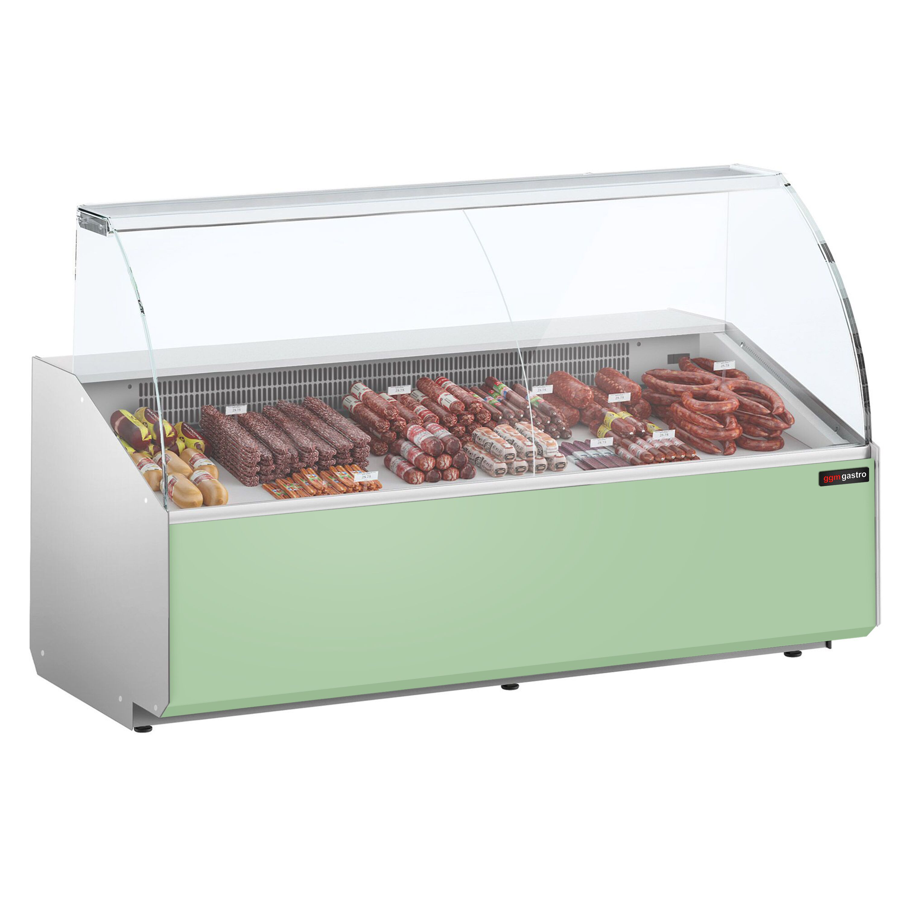 Serve Over Counter - 2506x979mm - front panel light green - capacity 512 litres