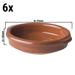 (6 Stück) CLASSICO - Tapas Ofenform - Ø 80mm - Braun