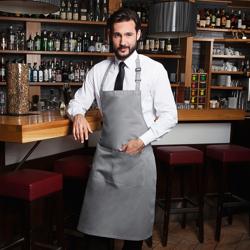 Karlowsky - Delantal con pechera con bolsillo Basic - Gris basalto