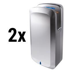 (2 pz) Asciugamani elettrico con Sensore a infrarossi & Filtro HEPA - 1800W - Acciaio inox satinato