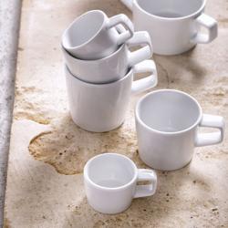 (6 szt.) WHITE DELIGHT - Filiżanka do kawy - 250ml - Biały - Porcelana