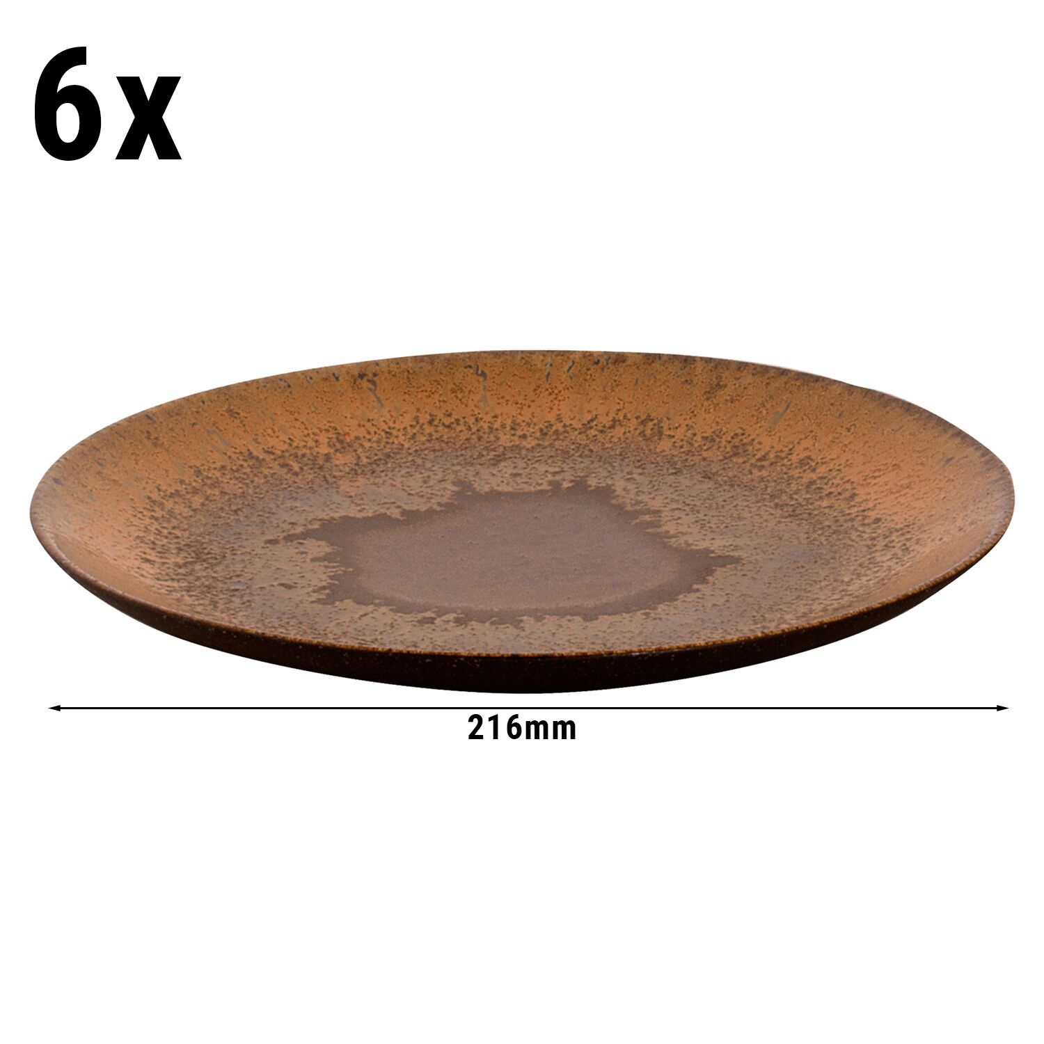 (6 Pièces) CECIL - Assiette - Plate - Ø 210 mm - Marron
