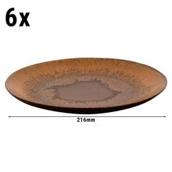 (6 szt.) CECIL - Talerz płytki - Steinzeug - Ø 210mm - Brązowy