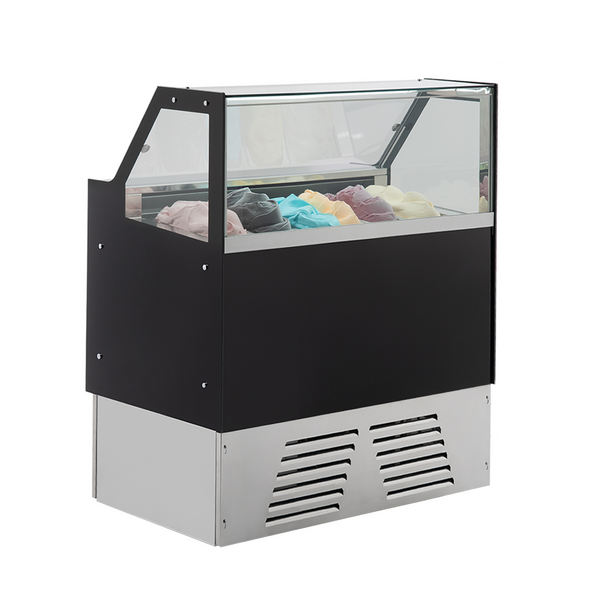 Lada na lody EMMA - 1190 mm - konwekcyjna - na 6 pojemników 5 L lub 4 pojemniki 7 L - Czarna