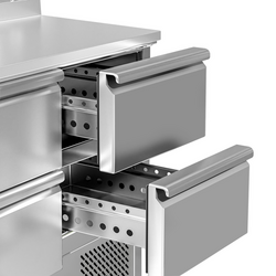 Mini voorbereidingstafel ECO - 900mm - 1 deur & 2 laden - voor 5x GN 1/6