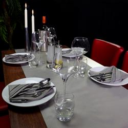 (50 Stück) Damast Tischläufer Porto Diamant - 220g/m² - 45x130cm - Platingrau