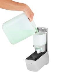 AIR-WOLF | Distributeur de savon et de désinfectant avec bouton-poussoir - 800ml - inox