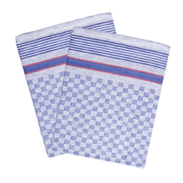 (10 pcs) Torchon de cuisinier en Coton Usage intensif - 45x90cm - Bleu à carreaux