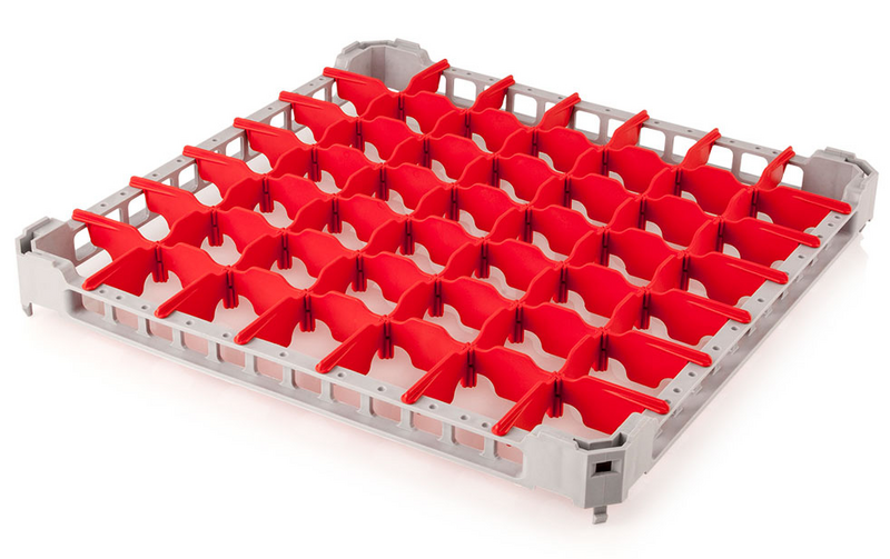 Bovenste rand 1/1 voor glazenkorf - 500x500mm - 49 vakken