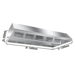 Ceiling hood 1600mm - with filter & lamp