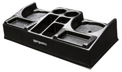 Kávová stanice pro 2 termosky - plast - 665x330x145 mm - 5 přihrádek; nastavitelné vložky ve 3 výškách