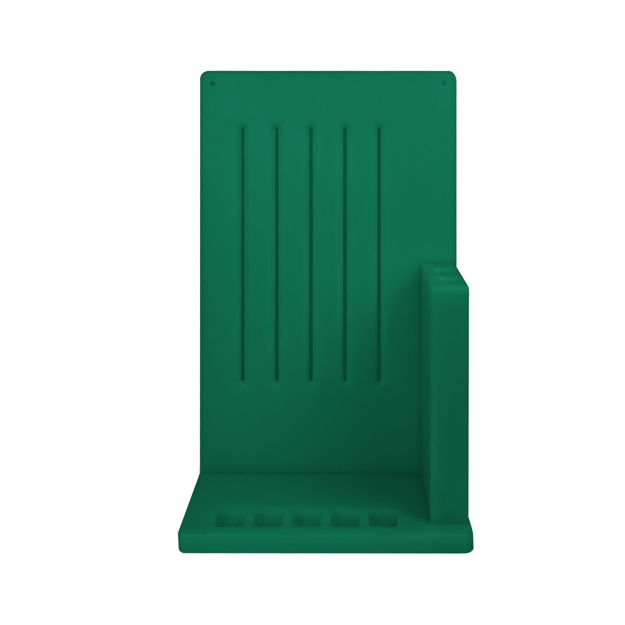 Support pour couteaux - Pour 5 couteaux et 2 aiguiseurs - Polyéthylène - 301x505x204mm - Vert