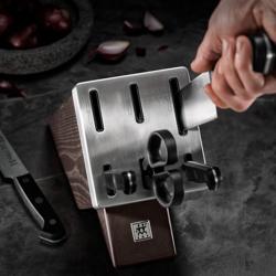 ZWILLING | GOURMET SharpBlock - Ceppo di coltelli autoaffilanti - 7 pezzi - Marrone