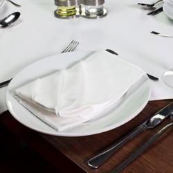 (50 pieces) Cotton Damask Dinner Napkins – 50 x 50 cm - White - Diamond pattern