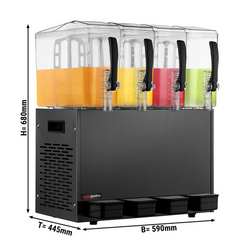 Dispensador de zumo - 4x 10 litros - negro