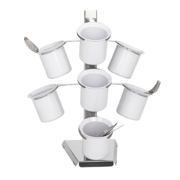 Suporte para talheres - Aço inoxidável - Ø 100mm - com 7 prateleiras - com 7 compartimentos