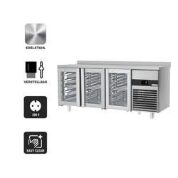 Mesa refrigerada PREMIUM - 1,86 x 0,7 m - con 3 puertas de cristal