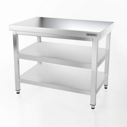 Edelstahl Arbeitstisch PREMIUM - 1000x800mm - mit Grundboden & Zwischenboden