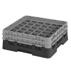 CAMBRO | CAMRACK® Glasswasher Rack – 36 Compartments – 500×500 mm – Black – 1 Extender – 184 mm high
