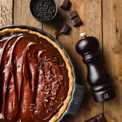 (6 pieces) PEUGEOT | CLERMONT - Pepper mill - wooden chocolate - Height:   240mm