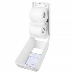 AIR-WOLF | 2 ev tipi rulo için tuvalet kağıdı dispenseri - ABS plastik - Beyaz